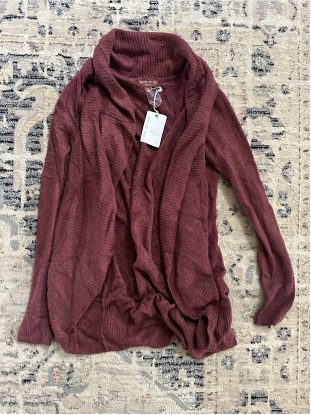 NWT Women's Barefoot Dreams CozyChic Lite Cardigan M Rosewood